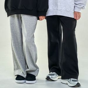 [모데쯔]주니어 블루 겨울 기모 일자와이드 통바지 등교 10대 데일리