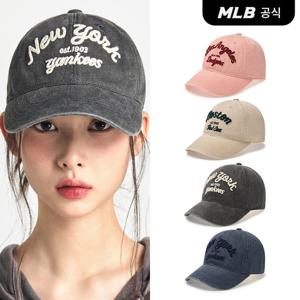 [MLB공식] 공용 바시티 레터링 피그먼트 언스트럭쳐 볼캡 (4 COLOR) 3ACPDS14N