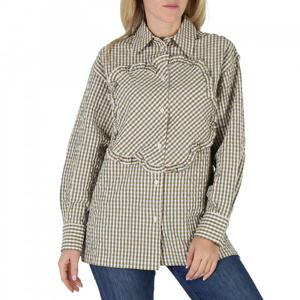 겐조 여성용 깅엄 프린트 보케 플라워 긴소매 면 셔츠 FD52CH0759RU.40