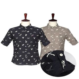 애니멀 프린팅 7부 롤업 셔츠 남성의류 남성셔츠