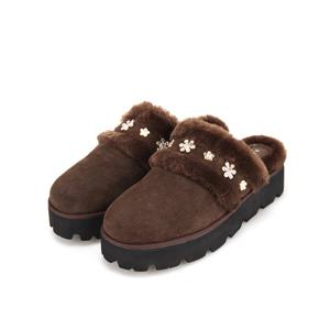 [바바라(슈즈)]바바라 포인트 보석장식 퍼 뮬 BBH547-BR