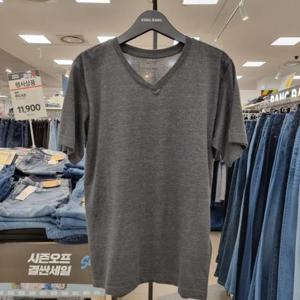 뱅뱅 HC21 공용브이넥 기본 무지반팔티셔츠 NTY502