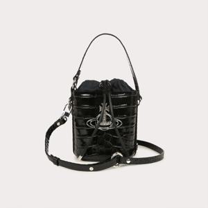 [비비안웨스트우드]비비안웨스트우드 직수입 크로커다일 디테일 스몰 버킷백 블랙 (VPSCBA0006)