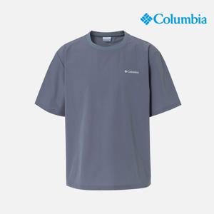 [컬럼비아] 유니 빅로고 우븐 반팔 티셔츠_블루 (C62-YUD604)
