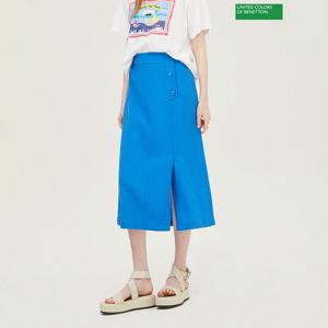 베네통 버튼 트임 롱 스커트 BASK58331