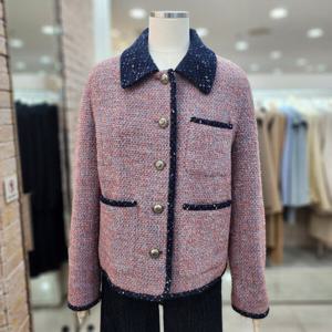 [JJ JIGOTT]JJ지고트 믹스 텍스쳐 배색 퀼팅 재킷 GMCA0JKR4_DG