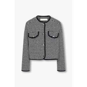 [지컷]7255110107부클레 스트라이프 크롭 자켓