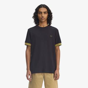 [Sharp] 스트라이프 커프 티셔츠 - 블랙 AFPM2517707-R88