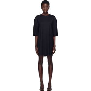 25 FW 토템 여성 블랙 릴랙스 티셔츠 미니 드레스 252771F052002