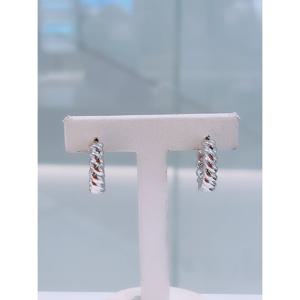 미니골드 실버+14K 로프 스트링 링귀걸이 MEM21996