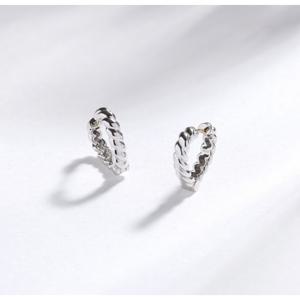 미니골드 실버+14K 하트로프 링귀걸이 MEM21991