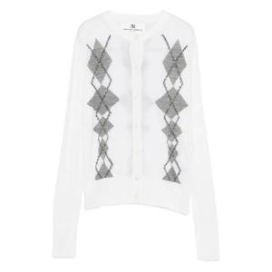 25 FW 에르마노설비노 비즈 장식 다이아몬드 패턴 티셔츠 D475L320RCTATQ TP441129453