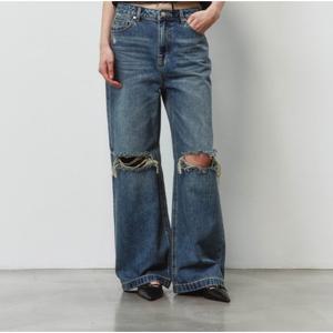 [플랙진]여성 메종 T16 디스트로이드 와이드 중청 데님 팬츠 (PJTF5MST165)