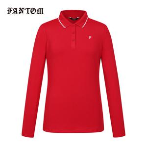 [팬텀] 여성 카라 배색 백기모 베이직 긴팔티셔츠