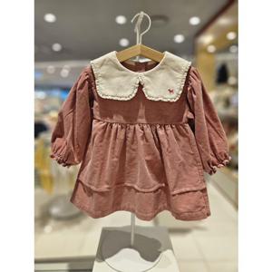 블루독베이비[hu]25.FW신상 PK)코듀로이빅카라핀턱원피스 45A14-400-03드레스 골덴원피스 스커트 가을겨울