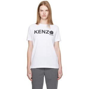 25 FW 겐조 여성 화이트 겐조 파리 보크 플라워 2 0 티셔츠 252387F110009