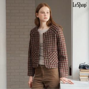 [르샵]체크 라운드 크롭 트위드자켓(DP3JK011A)
