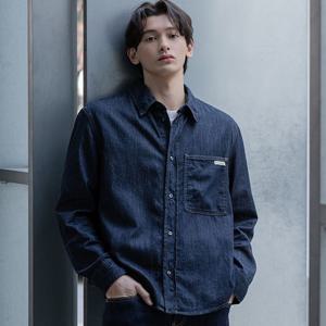 [캘빈클라인 진]남성 레귤러핏 린스블루 데님 셔츠(J326584)