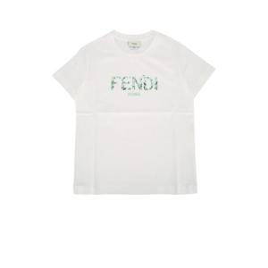 펜디 키즈 키즈 화이트 Jersey 반팔 티셔츠 JFI3757AJ F1SGM