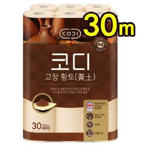 [땡큐온]코디 고창 황토 3겹 화장지 30M 30롤 x1팩 황토함유