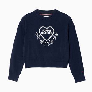 타미힐피거 키즈 T42F7WWO650GT1 하트 자카드 스웨터