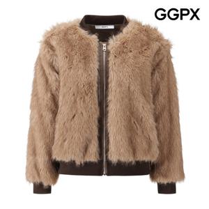 GGPX  페이크 퍼 레더 배색 봄버 점퍼 GPBJP024F