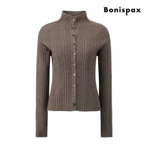 [보니스팍스] 하이넥 골지 슬림핏 니트 가디건 (XPCKG016M0)