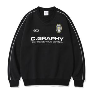 [코드그라피]코드그라피 24H 트랙 브이넥 맨투맨 블랙 CBESUTL02