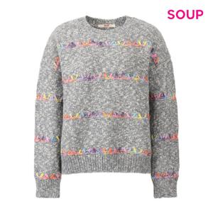 SOUP  팝 컬러 리본 포인트 라운드 니트 (S5CLK12)