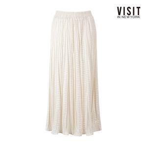 비지트인뉴욕  밴딩 플리츠 롱 스커트 (V5CSR02)