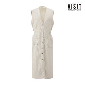 비지트인뉴욕  다이아 퀄팅 누빔 롱 원피스 (V5BOP02)