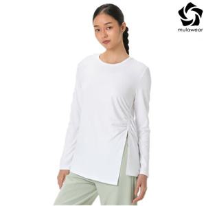 뮬라웨어 여성 피치 컷아웃 롱슬리브 AWWETL107-WH-YDP