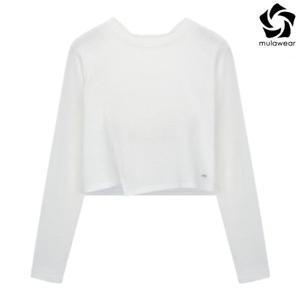 뮬라웨어 여성 시어리 세미크롭 롱 슬리브 AWSFTL103-SIV-YDP