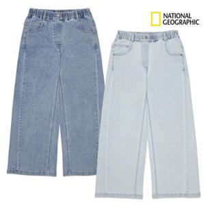 내셔널지오그래픽키즈 K261GPT010 여아 와이드 데님 팬츠 청바지 연청 진 봄신상 고학년 딜