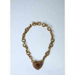 끌로에 하트 모티프 옵시디언 초커 목걸이 CH25WJN01BBO9AH