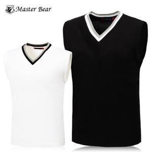 마스터베어 남성 브이넥 카라포인트 스판 니트조끼 _M2-0B019