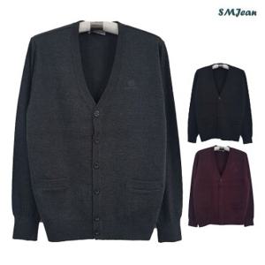 SMJ1404 울혼방 버튼 니트 가디건 기본 겨울 가디건 중년 남성