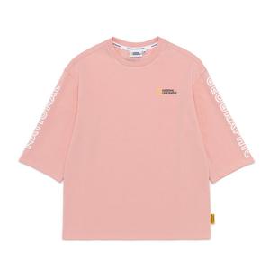 [내셔널지오그래픽 키즈] K222UTS040 레터링 7부 티셔츠 PEACH
