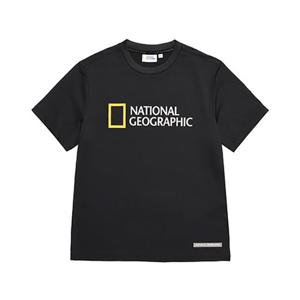 [내셔널지오그래픽 키즈] N212KTS140 빅로고  MESH 배색 반팔티 CARBON BLACK