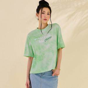 [체이스컬트][본사]여성 전판 나염 레터링 반팔 티셔츠-DBRG5884