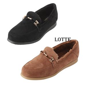 [엘칸토(여성화)]여성쿠션UP 스웨이드 털내피 로퍼LCWC84U439 블랙/브라운