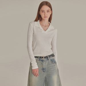 SOFTIE LONG SLEEVE POLO TOP_T426TP115(IV)