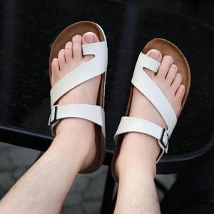 샌들 레더 2컬러 버클 남녀공용 쪼리 ZG1208 사선