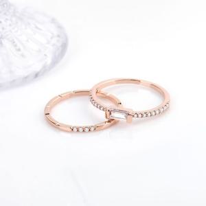 14Kgp 로즈골드 나미야 큐빅 레이어드 세트 패션 반