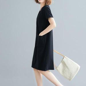 LEA-B181 브이넥 반팔 원피스