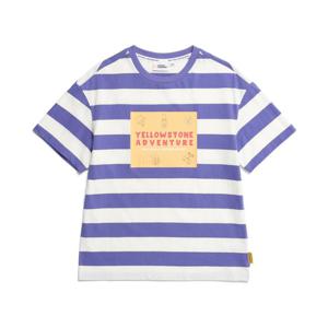 내셔널지오그래픽 키즈 K232UTS040 그래픽 스트라이프 반팔티 VIOLET