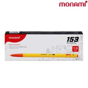 모나미 153 볼펜 1.0mm 12개 1타 적색 볼펜 적색볼펜 문구볼펜 유성볼펜 빨강볼펜 필기볼펜 다용도볼펜 볼