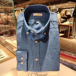 듀퐁셔츠 SE5SM21LS330SBU 컴포터블 라인 고급 여름용 마100 캐쥬얼 버튼다운 슬림 핏 셔츠