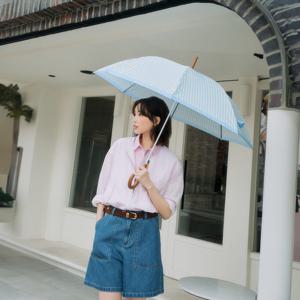 [빈폴ACC] (BE548AU03Q) [애니웨더] 깅엄체크 장우산 - 스카이 블루