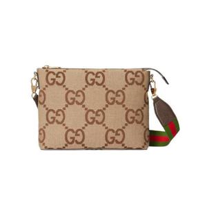 구찌 점보 GG 메신저 백 카멜 에보니 GG 캔버스 699130-UKMDG-2570